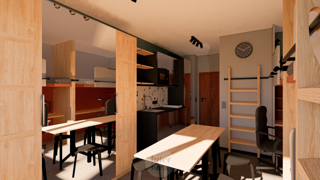 Funkcjonalny mikroapartament, gdzie można przyjąć gości - projekt Interiera