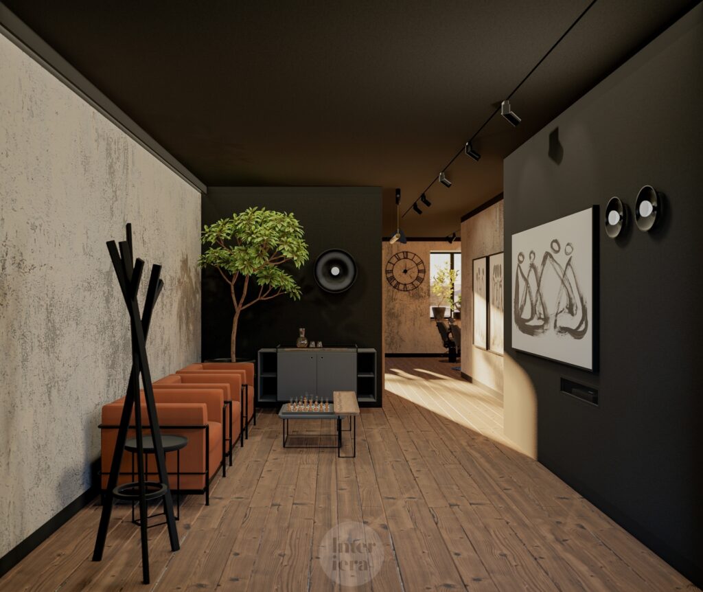 Telewizor jak obraz w salonie golibrody - projekt Interiera